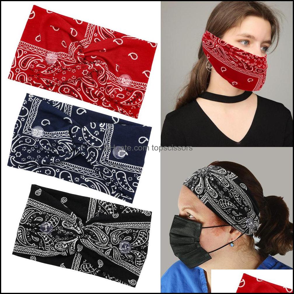 

Hair Accessories Tools Products Face Earloop Hairband Mask Ear Buckle Elastic Headband Lanyard Holder Sports With Button Bandanas Drop Del