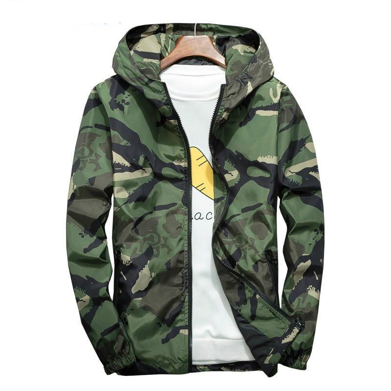

Men's Jackets Camouflage Windbreaker Jacket Men Autumn Winter Waterproof Camo Bomber Male Coats Hooded Casual Men's JacketsMen's, Blue