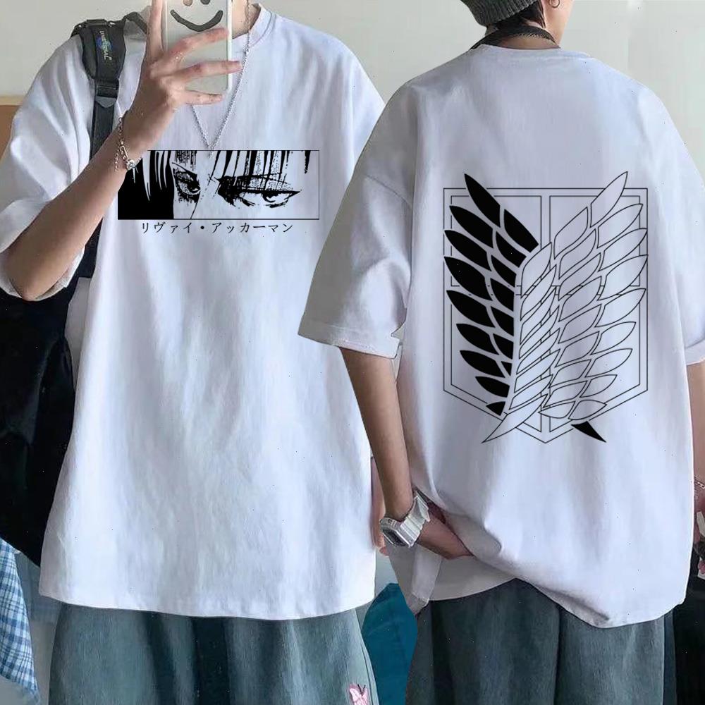 

Anime Attack On Titan T-shirt Men Funny Eyes Hip Hop Top Tees Male, White4