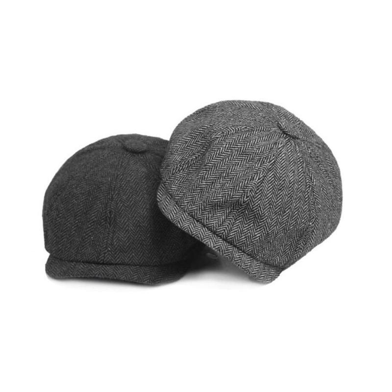 

Berets Vintage Sboy Caps Men Women Herringbone Gatsby Black Coffee Grey Top Quality Beret Flat Hat For UnisexBerets