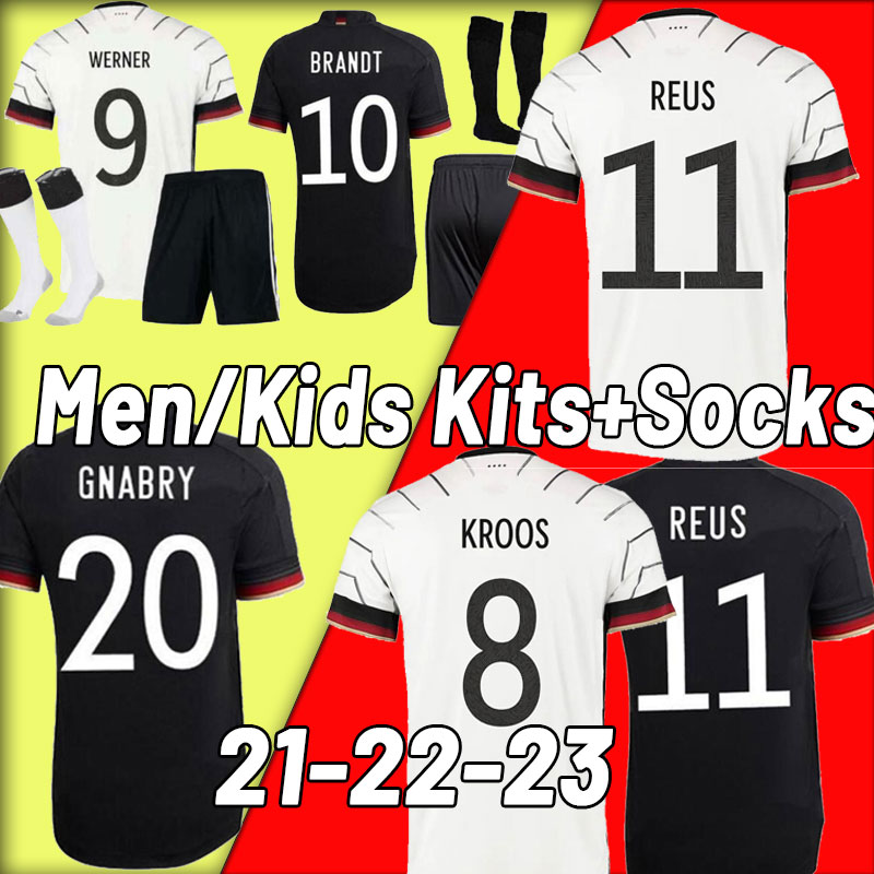 

2020 2021 2023 German Soccer Jersey HAVERTZ GORETZKA MULLER world National Team Football Shirt Kid Kit Player Version Home cup GUNDOGAN VOLLAND full set socks, Away