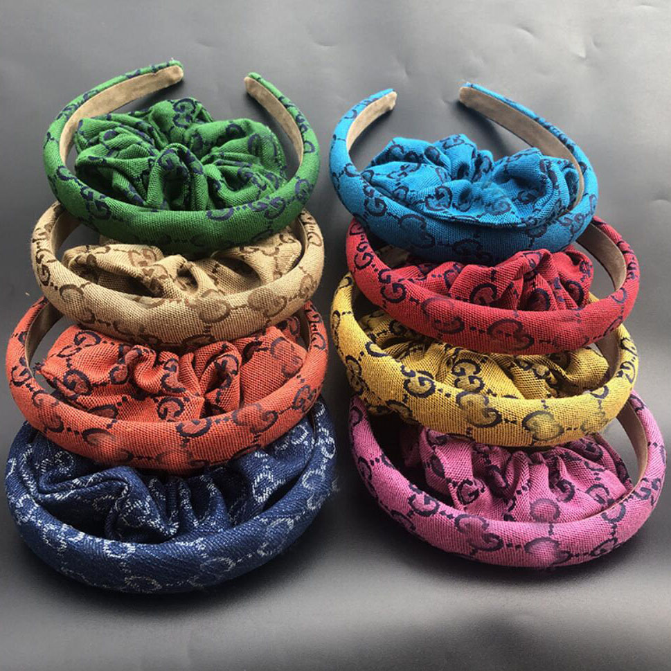 

Women Brand Designer Colorful Letter Cloth Hair Rubber Band Headband Head Wrap Elastic HairRope Ponytail Holder Luxury Large Intestine Hair Accessorie Jewelry