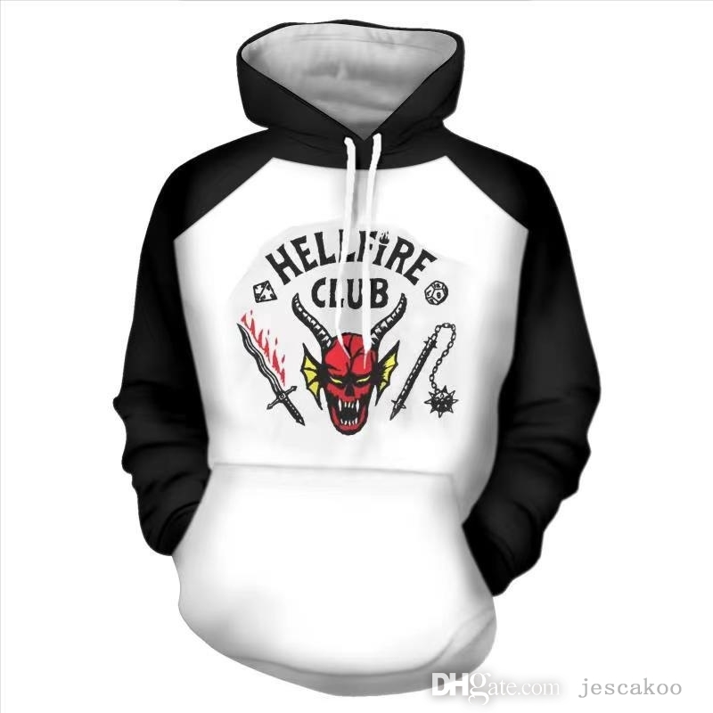 

Stranger Things Season 4 Hellfire Jackets For Women Men Harajuku Long Sleeve Sweater Designer Hoodies Streetwear, Option for extra fee