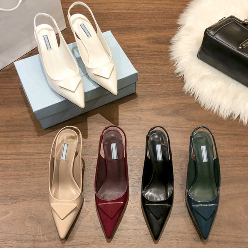 

2022 Women's Black Leather Pointed Toe Classic Stiletto High Heel Pumps Slingback Sandals Inverted Triangle Hi Heels Lady Dress Wedding Shoe 34-42 Plus Big Small Sizes, Fill postage