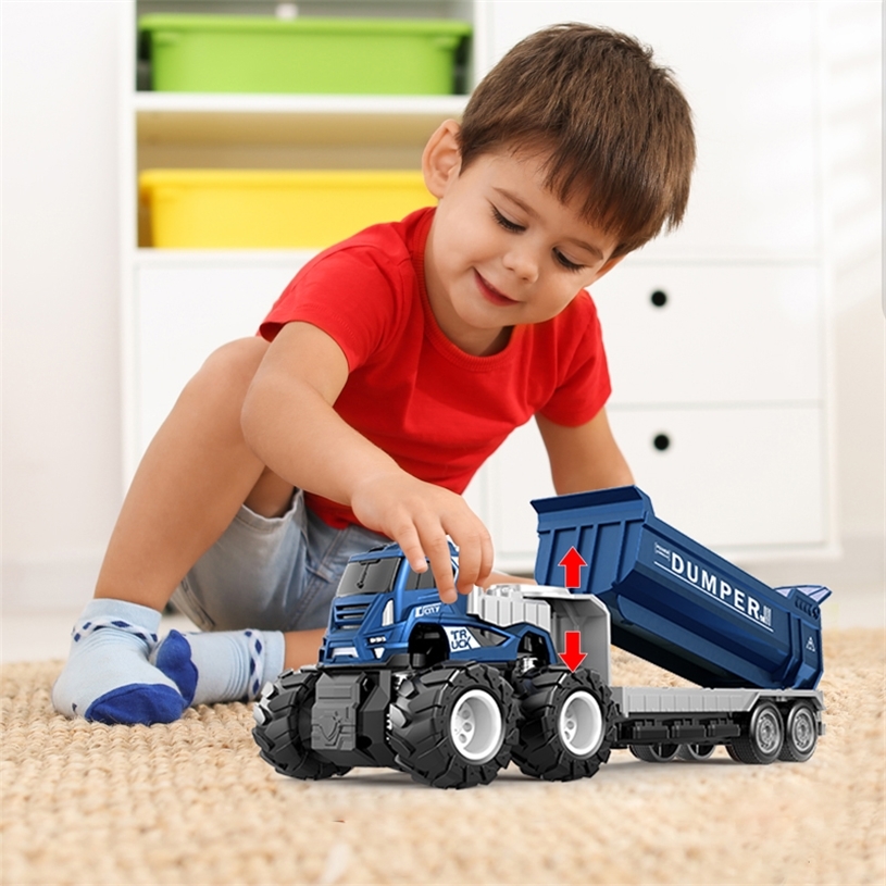 

Kids Alloy Tractor Transport Car Action Figures Vehicle Play Educational Early Learning Toys For Boys Birthdays Christmas Gift 220420