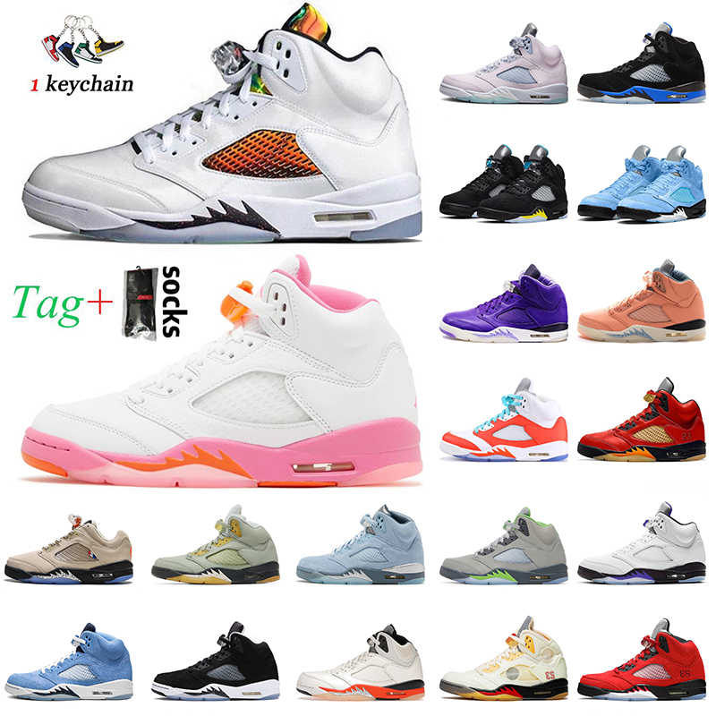 

Mens Basketball Shoes 2022 Fashion Jumpman 5 Pinksicle UNC University Blue Aqua 5s Women Men Designer Sneakers Sail Bluebird DJ Khaled x We The Bests Trainers Sports, B30 sail 40-47