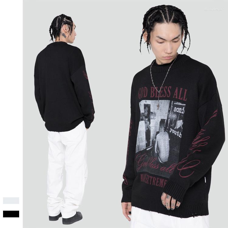 

Men's T-Shirts Men Hip Hop Streetwear T-Shirt Harajuku Printed Shirt Cotton Casual Summer Long Sleeve T Tops Tees Black WhiteMen's Imon22, White