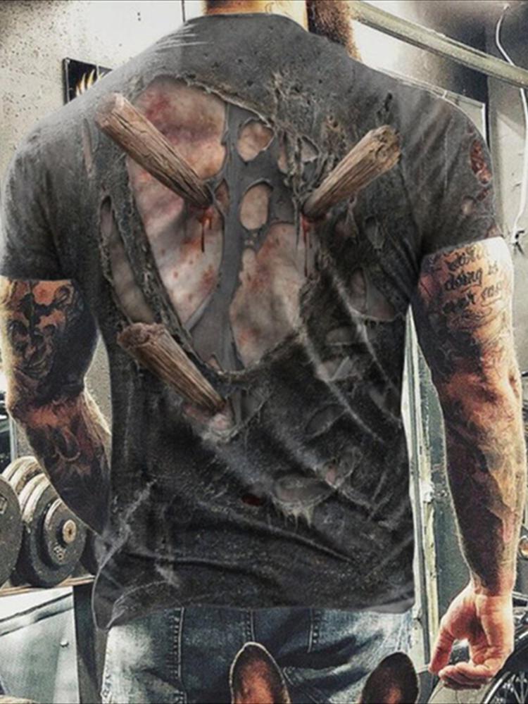 

Men's T-Shirts For Men Skull Print Shirt Summer Casual Oversized Tops 2022 Short Sleeve Street T Shirts And Mens ClothingMen's, Zjm1-1618