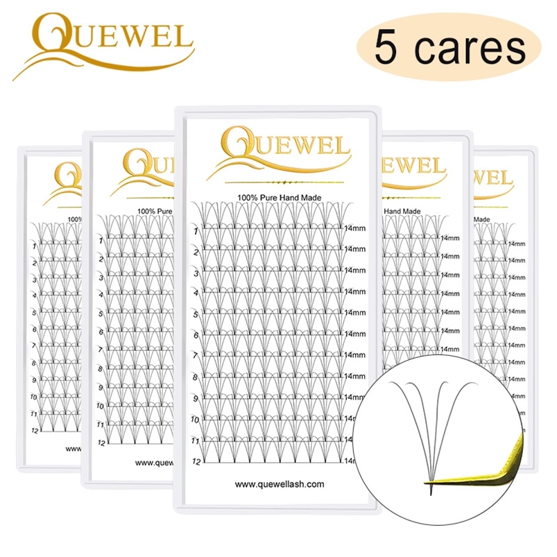 

Quewel Premade Russian Volume Fans 4D Eyelash Extension False Lashes CD Curl Comfortable Thick Individual Eyelashes Makeup Tool 220613