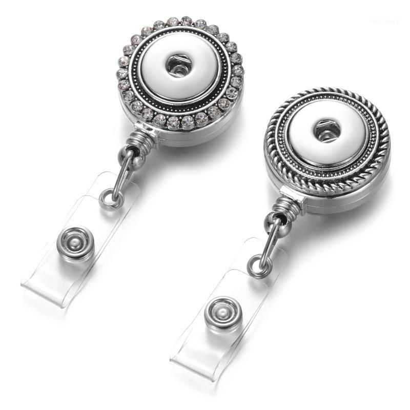 

Pendant Necklaces Fit 18mm Snap Button Retractable Pull Badge Reel Jewelry ID Lanyard Name Tag Card Holder Reels Keyring Chain Clip Necklace