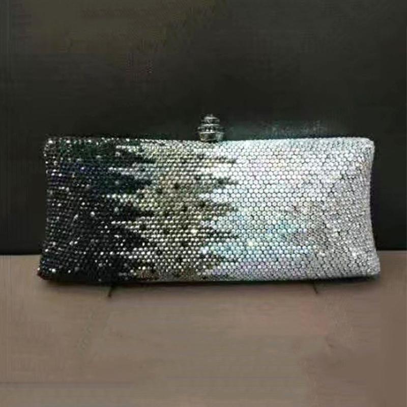 

Evening Bags Silver/Black Purse Women Handbag Diamond Wedding Bridal Cluch Bag High Quality Ladies Chain Small Phone CaseEvening