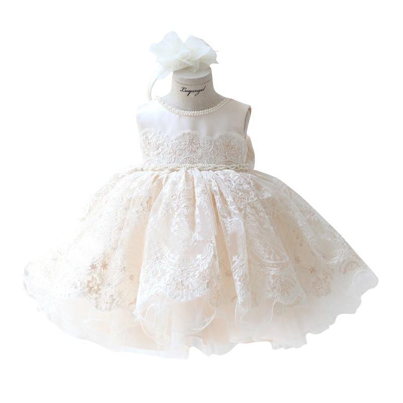 

Girl's Dresses Infant Dress Toddler Girl Christening Gown For 1 First Birthday Wedding Party Kids Boutique Princess Frocks OutfitsGirl's, White dress
