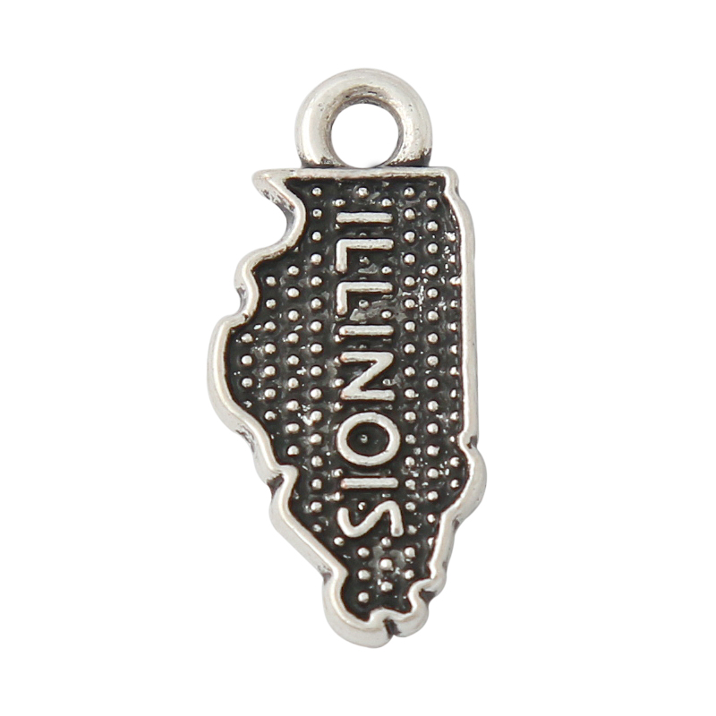

Online Wholesale Alloy Fashion Vintage Illinois State Map Charms AAC308