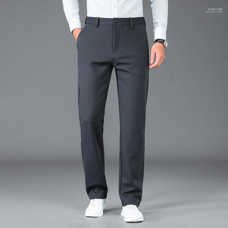 

Men's Pants Autumn Winter Fashion Men Casual Mid Straight Loose Heavyweight Solid Color Business Full Length TrousersMen's Heat22, Khaki men pants