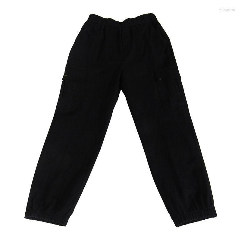 

Men's Pants Man Black Fleece Overalls Casual Straight Cotton Long Trousers 2022 Spring Autumn Multi-Pocket Cargo, Army green