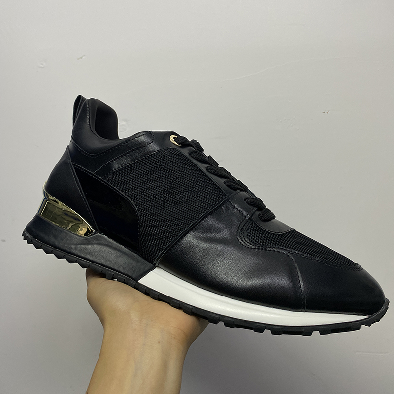 

Leather Platform Trainers for Mens Women Run Away Sneakers Suede Canvas Low up Sneaker Men Runner Shoes with Flowers Eu35-46 NO12, Color 7