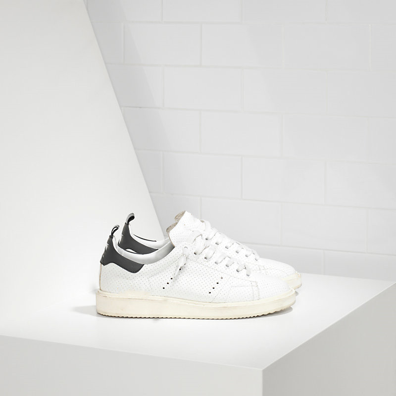 Couples chaussures décontractées designer de luxe top baskets STARTER en cuir de veau laminé SEMELLE BLANCHE ARGENT italien rétro petites chaussu