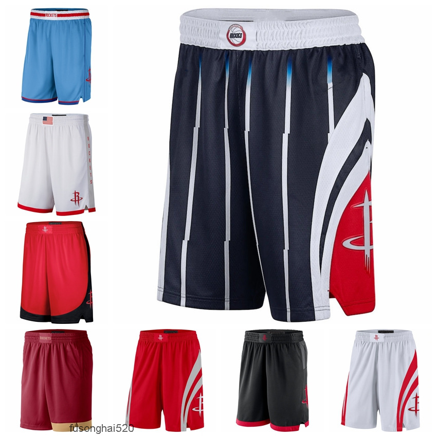 

Houston''Rockets''Men 2021/22 City Swingman Pants Edition Basketball Shorts Performance Black