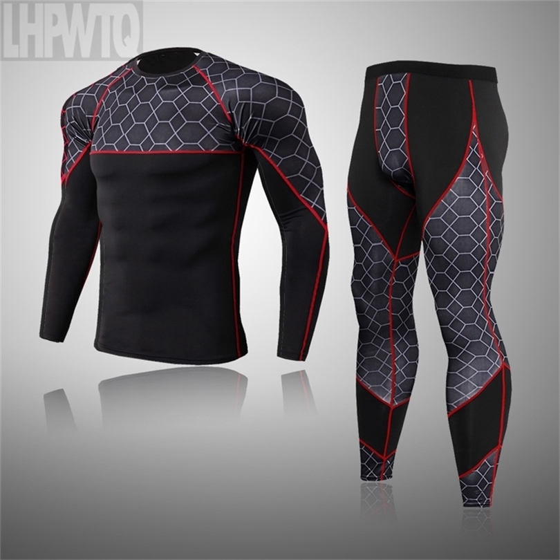 

New Winter Thermal Underwear Sets Men Quick Dry Stretch Mens Thermo Underwear Male Warm Long Johns Fitness 201126, T-shirt
