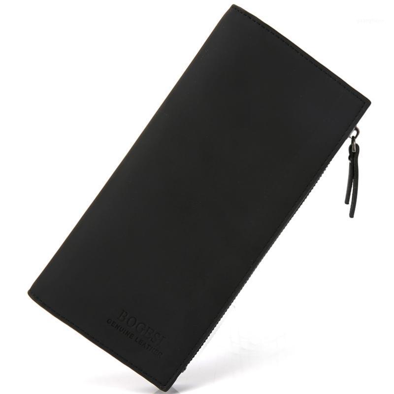 

Men's PU Leather Zipper Wallet Multi Function Large Capacity Male Long Clutch Wallets Cell Phone Pack Coin Purse Card Holders, Black