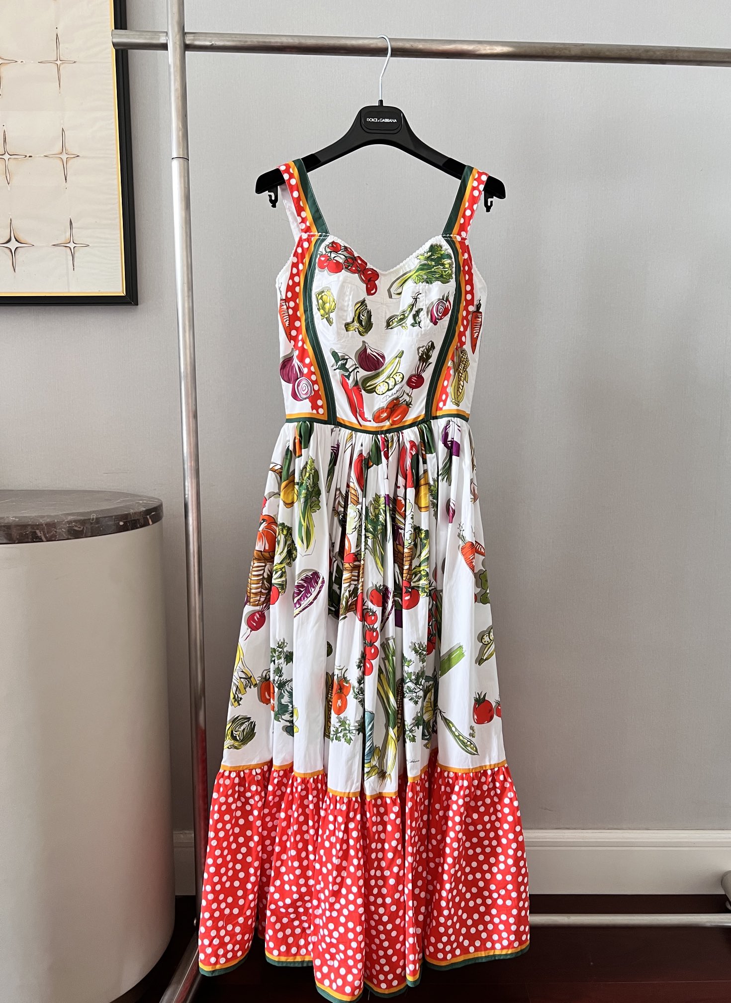 

Milan Fashion autumn and winter new Capri vegetable print dress, Multi