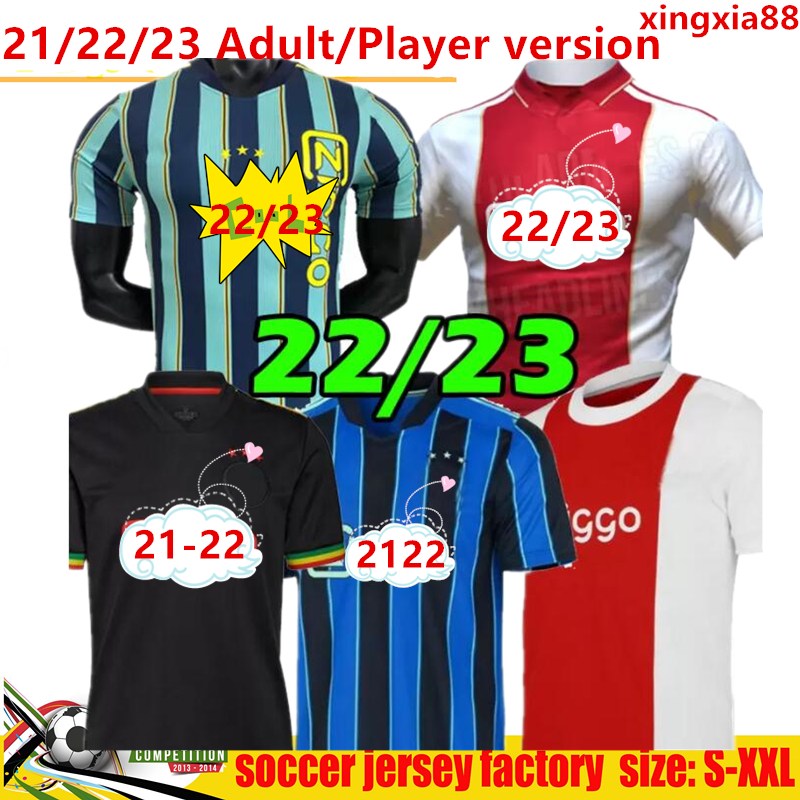 

22 23 ajaxs men Bob Marley Soccer Jerseys TADIC BERGHUIS HALLER Third black Kit ANTONY KLAASSEN GRAVENBERCH 23 football shirts men kids sets uniforms Player version, Red