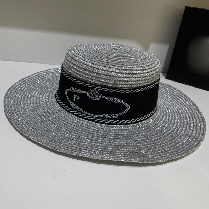 

Street Flat Straw Hats Woman Summer Vintage Outdoor Sun Protection Designer Cap Solid Color Breathable Caps Bandage Wide Brim Brand Hats