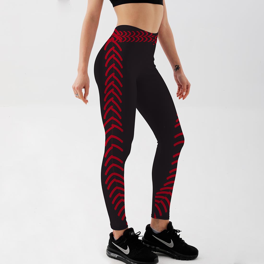 Fashion Women Leggings Arrow Printed Red Black Color Design Pants Fitness Workout Slim Punk Girl