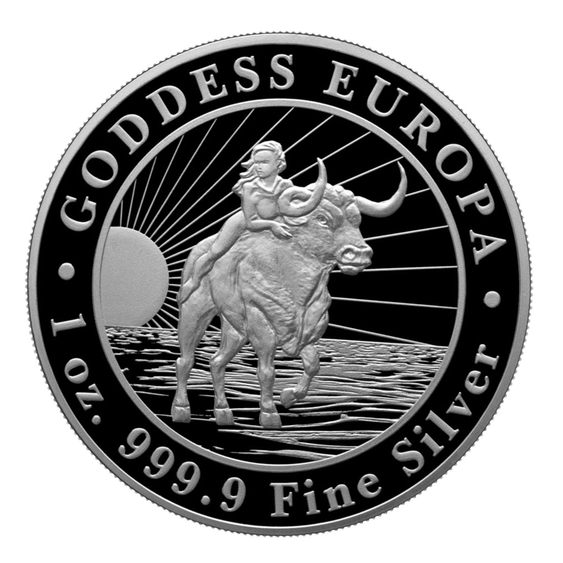 

5 PCS Non Magnetic 1 OZ GODDESS EUROPA Arts Craft 2022 SILVER Plated Decoration Metal COIN