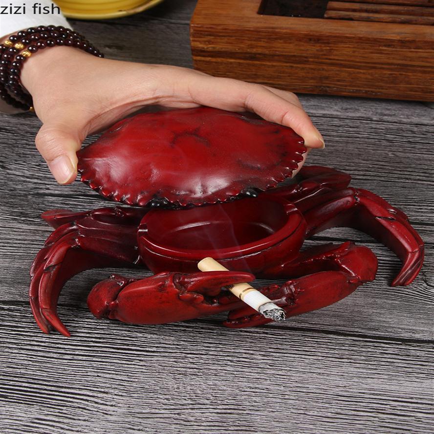 

Red Animal Modeling Resin Ashtray with Lid Creative Gift for Boyfriend Ashtrays Cigarette Accessories Home Decorating Tools T20011234w
