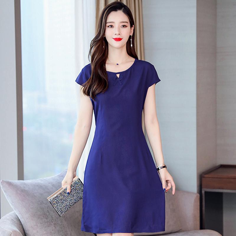 

Party Dresses Women Summer Slim Printed Casual Short Sleeve Dress 2022 A-Line Elegant Clothes For, 71