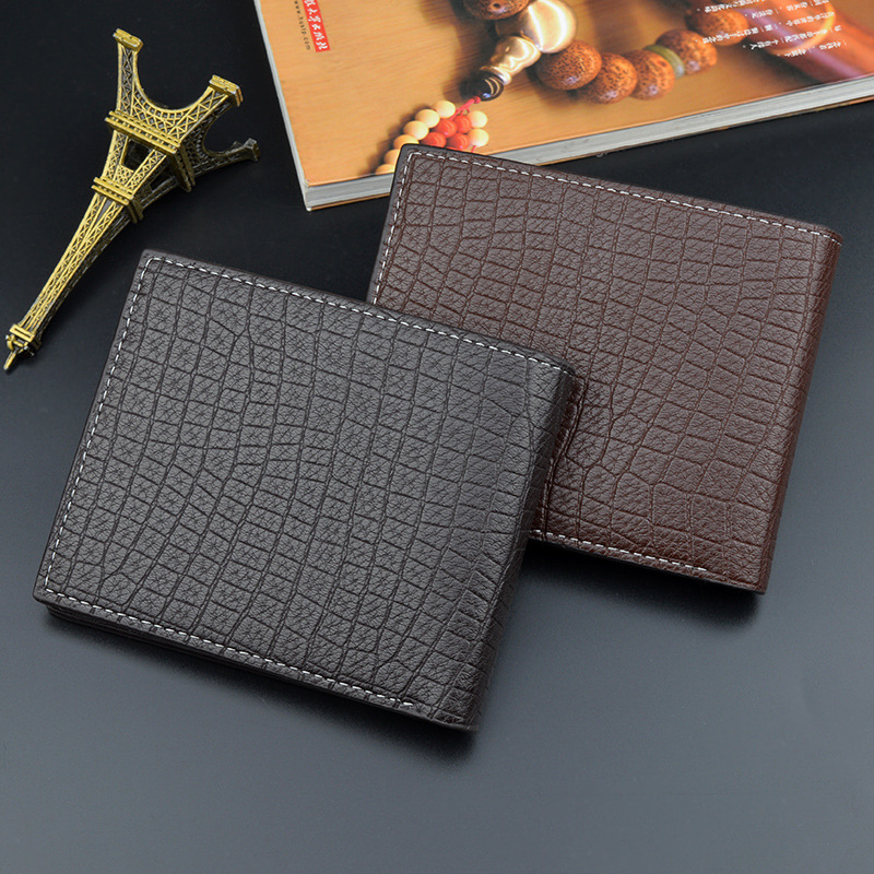 

Men Short organizer wallet Solid color Hasp Mini Wallets Mens bags wholesale Credit Card Genuine leather Black Red Pink Brown Green Q1186