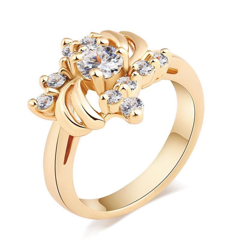 

Wedding Rings MxGxFam Fashion Gold Color For Girls Women Daily Wear18kGoldPlated Cubic ZirconWedding WeddingWedding