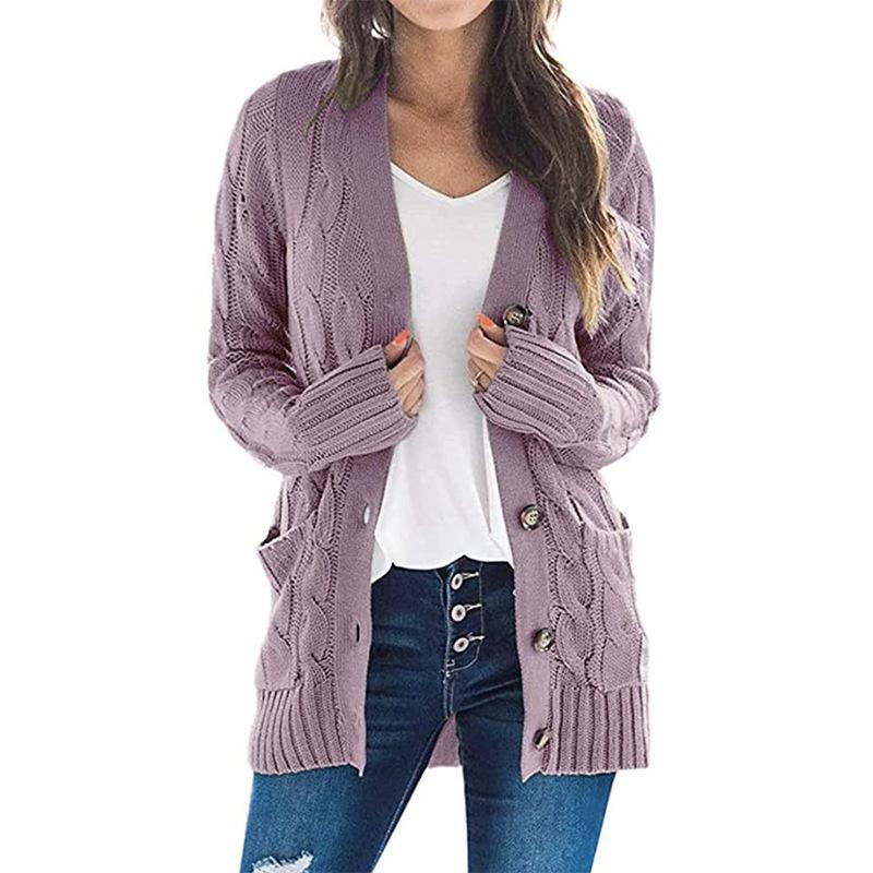 

Women' Knits & Tees Woman Long Sleeve Solid Color Knitted Cardigan Sweater Coat Knit Tops Women Plus Size XL Winter Fashion Casual Sweaters, Black