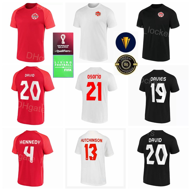 

2022 Qatar World Cup 13 HUTCHINSON Soccer Jersey Canada 17 LARIN 19 DAVIES 20 DAVID 9 CAVALLINI 14 KAYE 10 HOILETT 11 BUCHANAN Football Shirt Kits National Team, Red