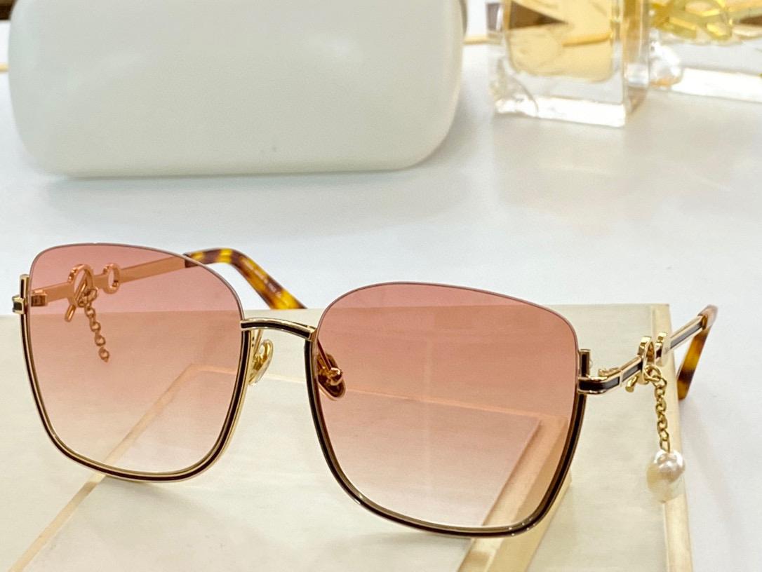 

Fashion Chlo women sunglasses U Shape Metal Frame Ornamental Gold Edge Gradient Purple Girls Sunglass Computer Reading Eye Protection Glasses UV EyeProtection