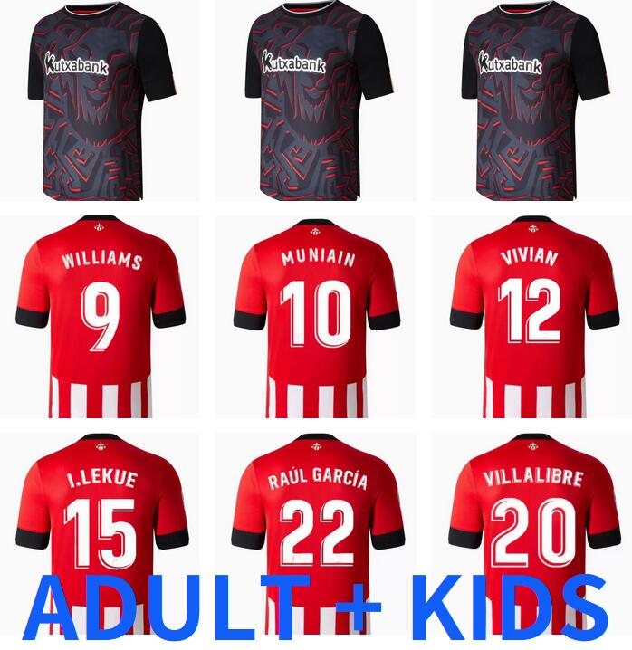 

22 23 Bilbao Club Soccer Jersey Athletic RAUL GARCIA BERENGUER WILLIAMS 2022 2023 VILLALIBRE MUNIAIN MARTINEZ men Camiseta de football shirt Men kids kit