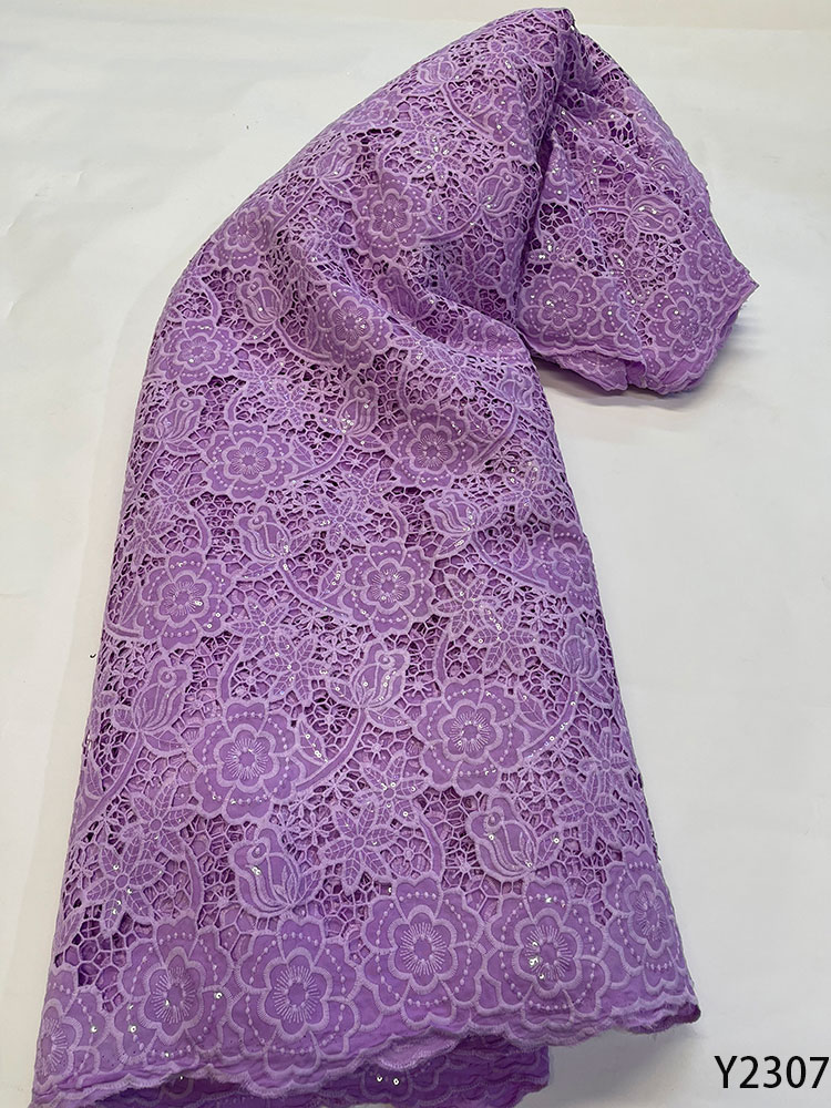 

2022 New French Lace Fabric High Quality Nigerian Water Soluble Lace Used for Sewing Wedding Party DRESS Y2307