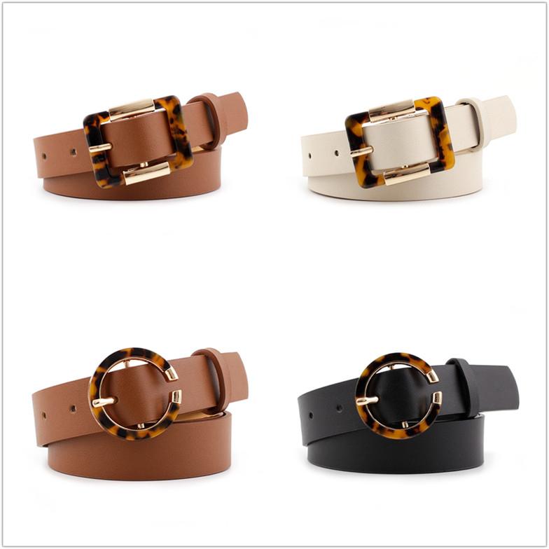 

Belts Women Square Leopard Print Buckle Belt Casual Solid Wild Adjustable Decoration Ladies Fashion Accessories For Jeans Dress, Black