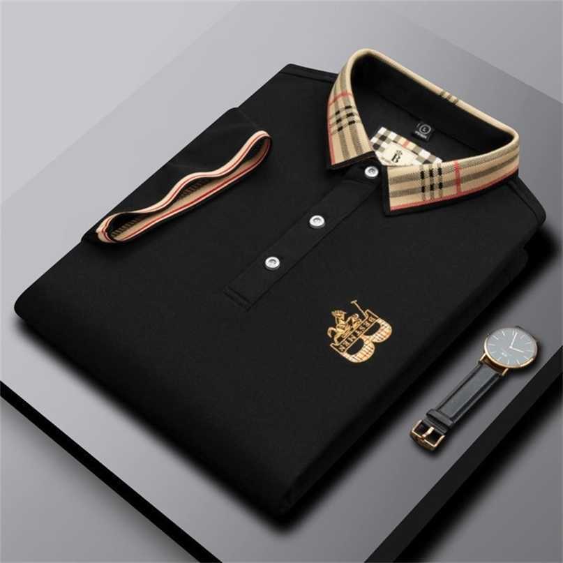 Haut de gamme marque brodé à manches courtes coton polo hommes s t-shirt coréen mode vêtements été luxe haut 2022
