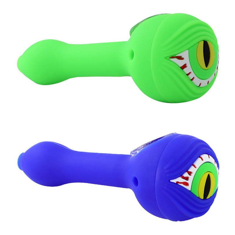 

Straight Silicone pipe glue blood eye cigarette set with glass bowl accessories