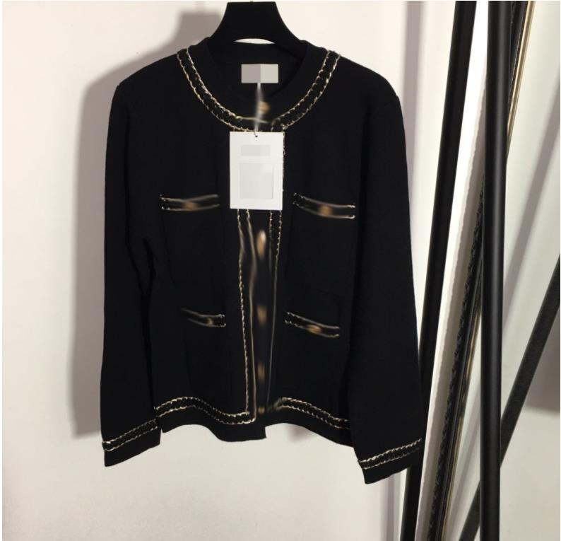 

711 2022 Milan Runway Autumn Summer Brand Same Style Sweater Long Sleeve Crew Neck Striped Cardigan Black White High Quality Womens meiyi