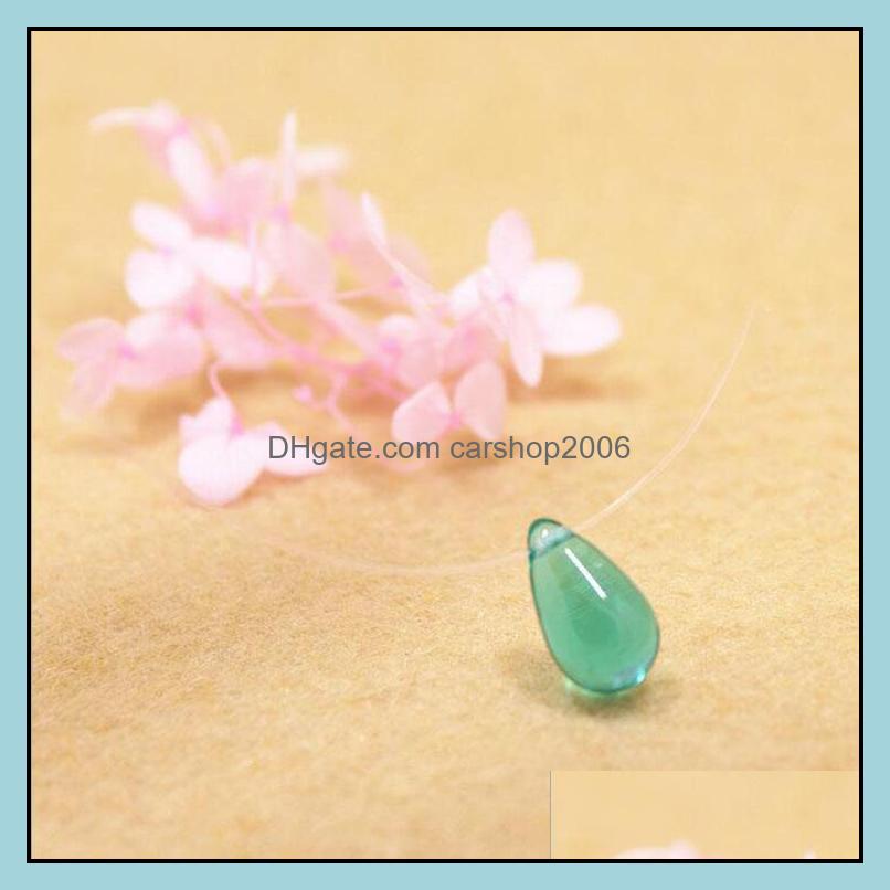 

Pendant Necklaces Pendants Jewelry Tear Necklace Crystal Tears Sier Hook Transparent Line Invisible Clavicle Chain Fashion Wholesale 0609W