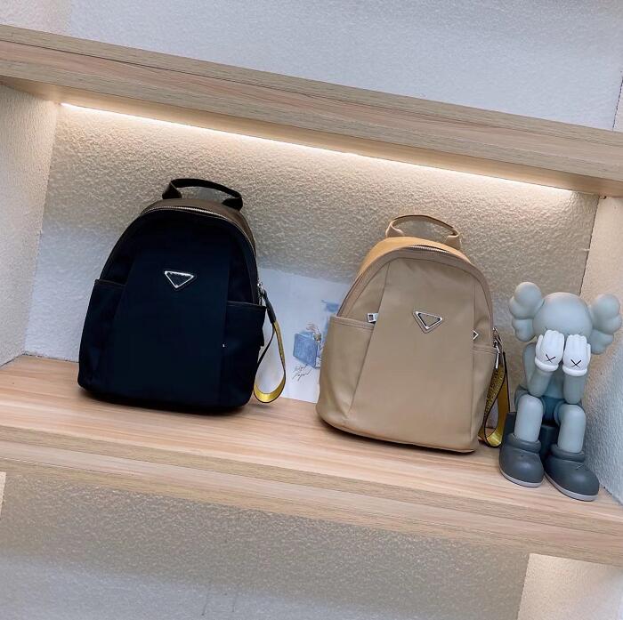 

Designer Nylon Backpack Shoulder Bags Classic Unisex Handbags Black Back Pack Triangle Sign Metal Zipper High Quality Multi Pockets Schoolbag, No bag