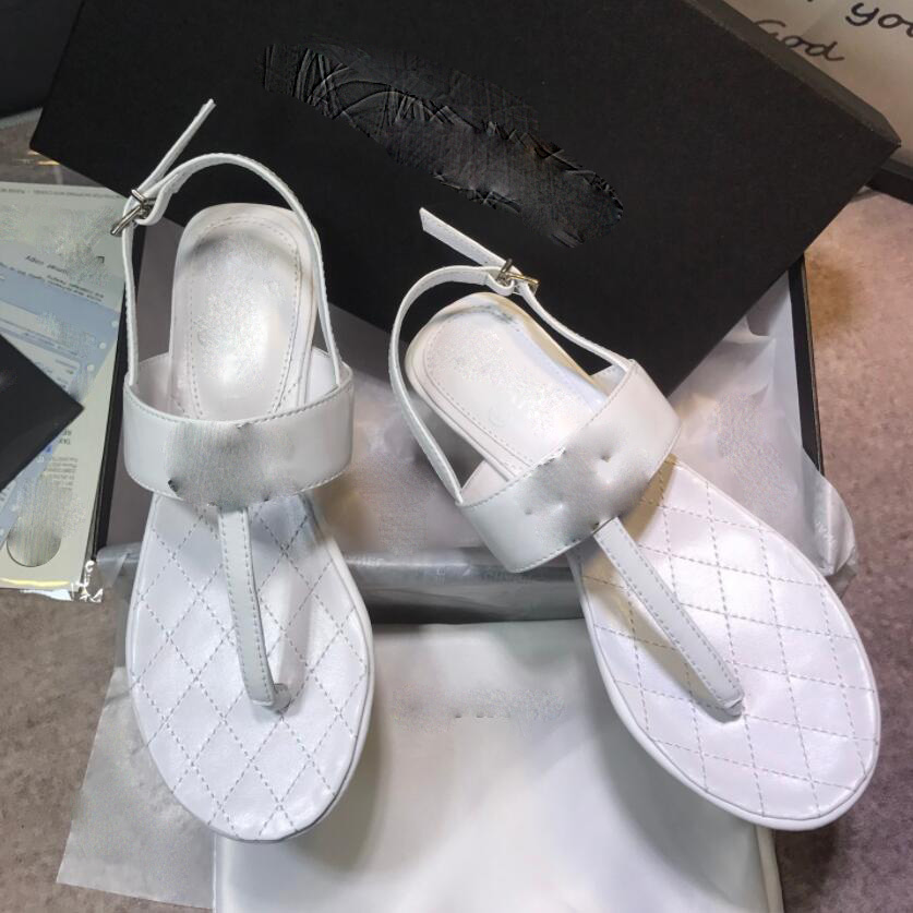 

Printed Genuine Leather Sandal Women Ankle Strap Sandal Open Toe Flat Shoes Designer Sandal Summer Breathable Sandals With Box
