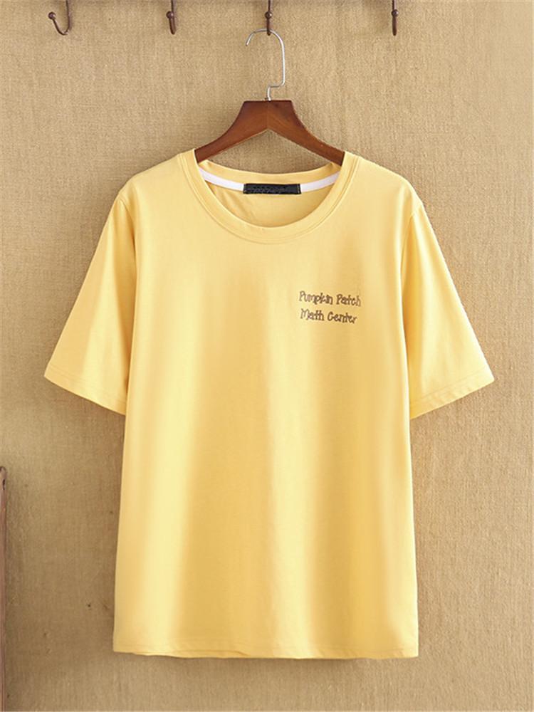

Women's Plus Size T-Shirt Clothing For Women Crew Neck Short Sleeve Cotton Colorful Print Tops Large Busty Lady In Summer WearWomen's, Yellow