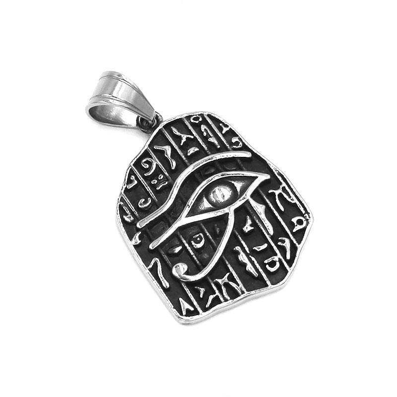 

Pendant Necklaces Egyptian Eye Of Horus Ra Udjat Talisman Stainless Steel Jewelry All Seeing Symbol Rune Biker Men 550BPendant