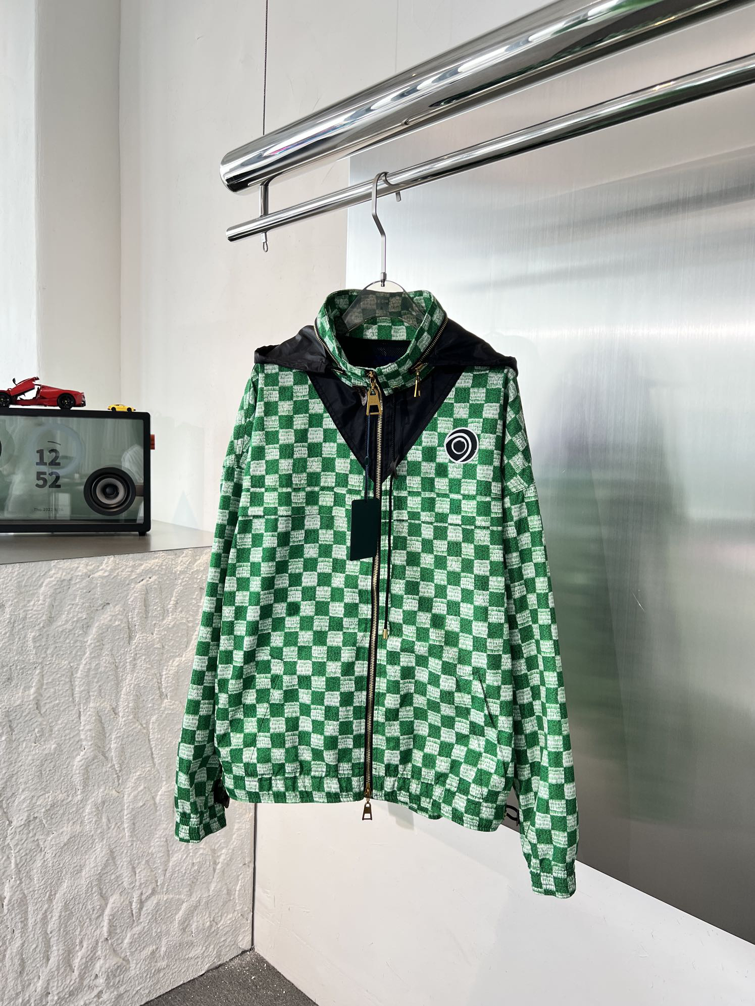 Spring and Autumn fashion new designer jacket US size loose version of men and women jackets high quality plaid design luxury mens jacket
