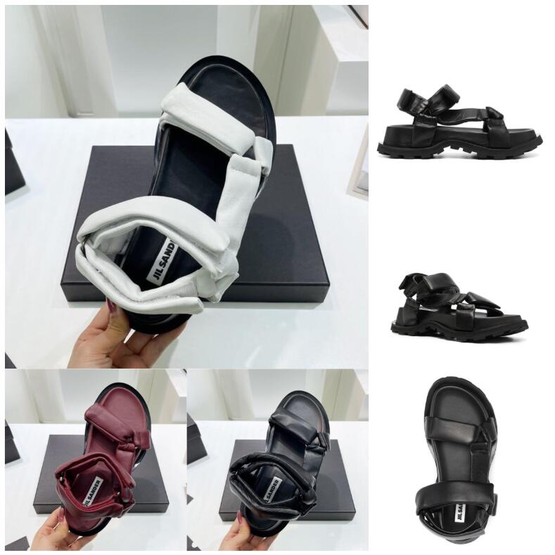 

Italy Designer platform sandals touch-strap fastening crossover-strap chunky shoes square-toe sandal White flatform chunky leather touch strap Slippers, Boxes jilbox