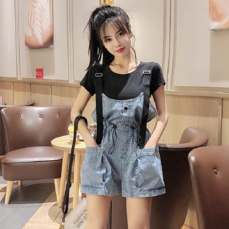 

Women' Jumpsuits & Rompers Women Clothing Denim Fabric Summer Overalls Playsuits Suspenders Shorts Jeans JeansWomen, Blue jeans